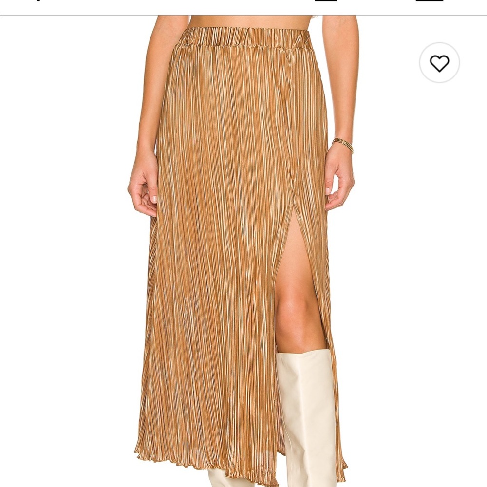 LPA gold pleated skirt